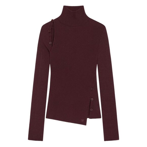 Courreges Women Ribbed Turtleneck Sweater - Picture 1 of 4